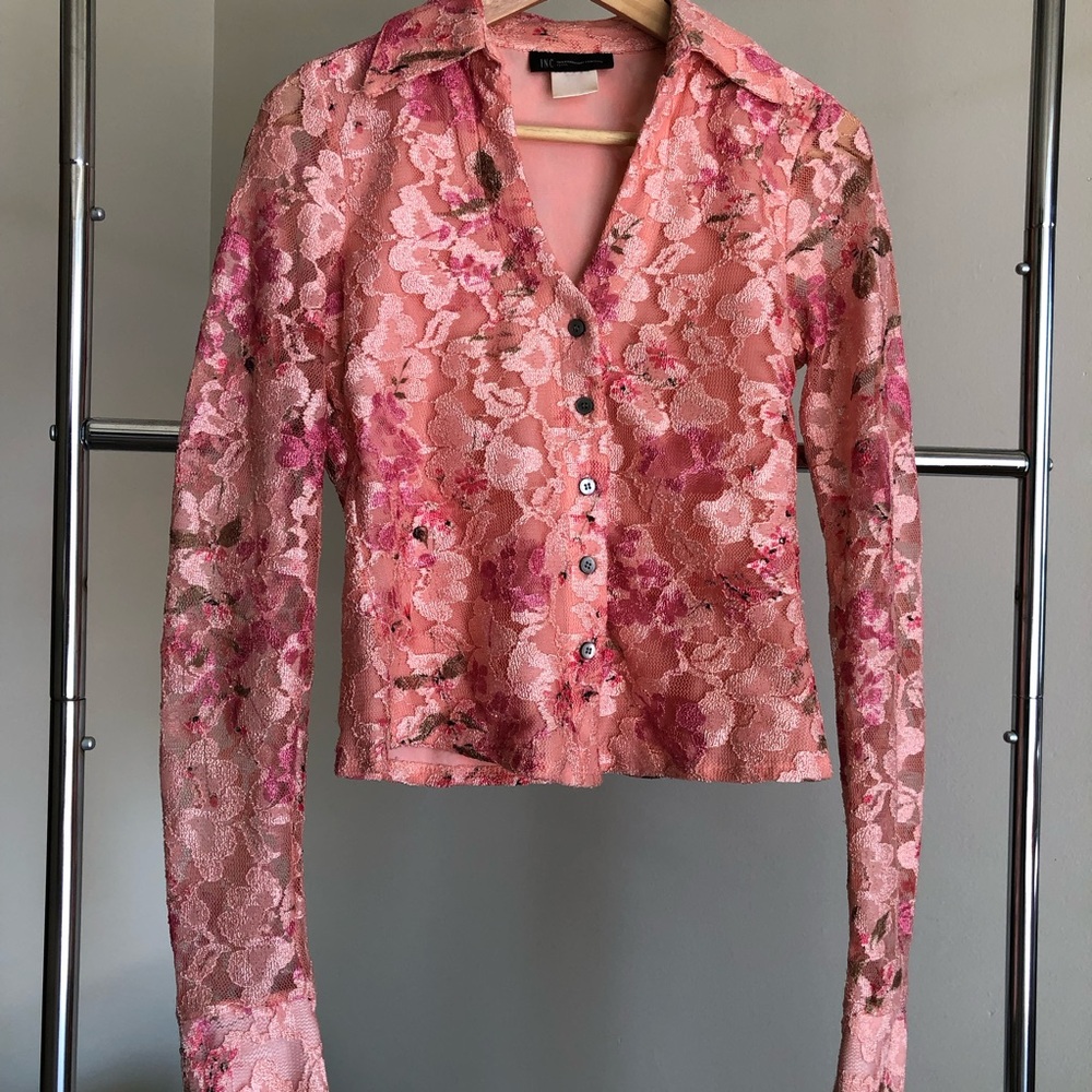 INC Long sleeve collar shirt